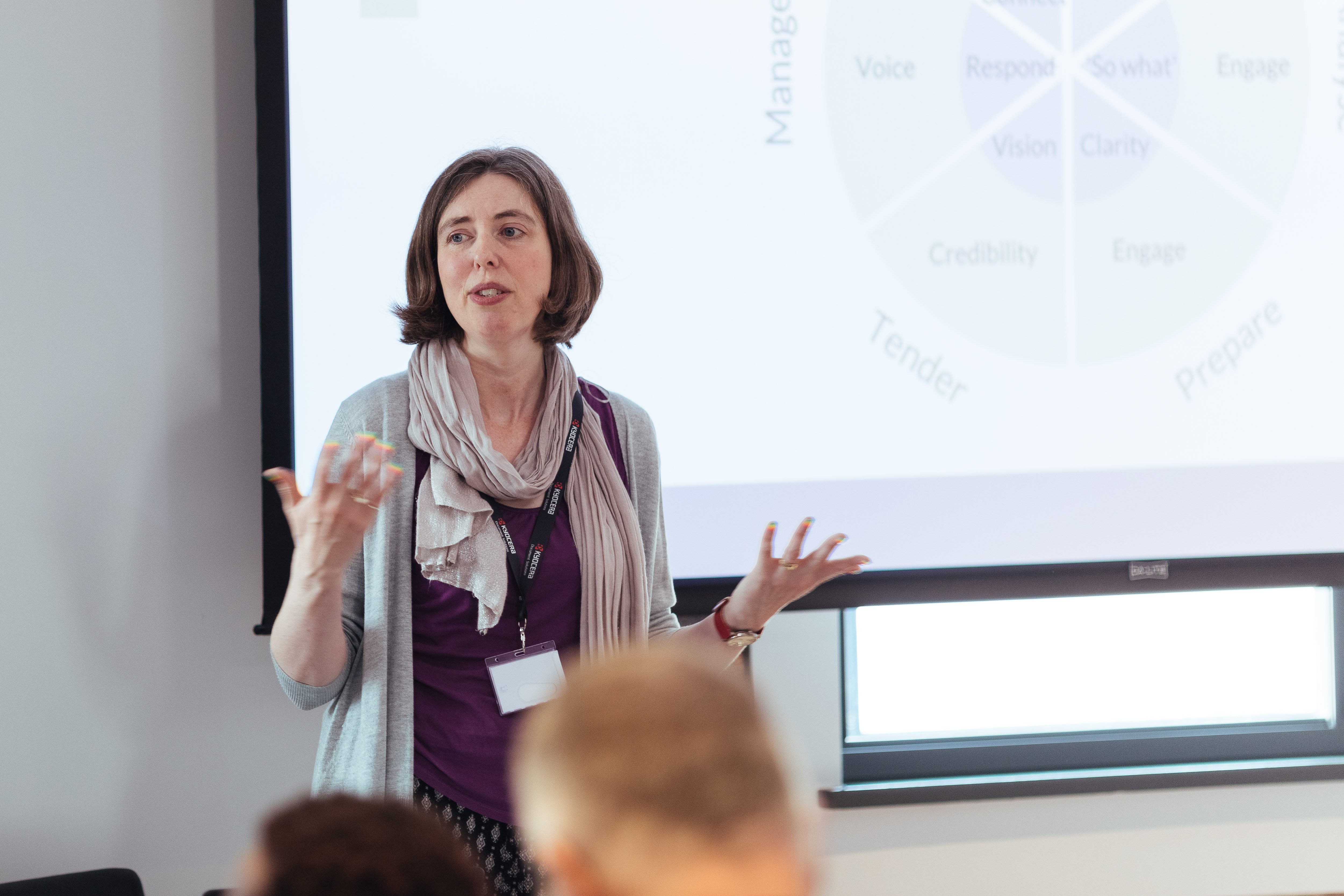 Sarah Browning presenting at a conference