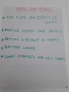 Objectives from the training course