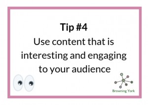 Sign showing Tip #4 Interesting content