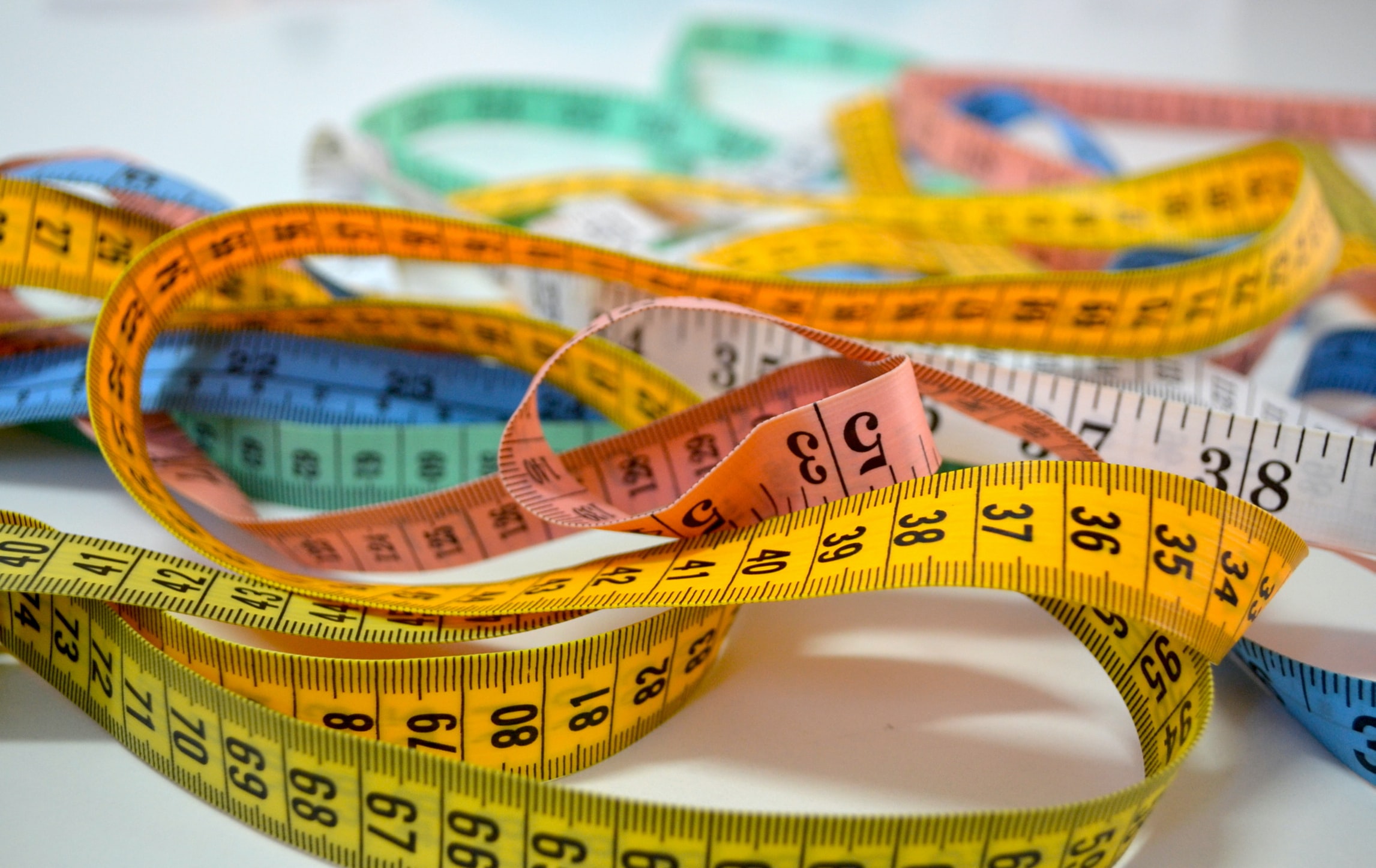 Colourful tape measures